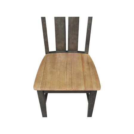 International Concepts Ava Solid Wood Dining Chairs - Set of 2 - Wheat/Coal CI64-13P